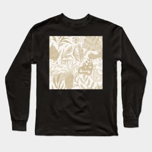 Abstract Neutral Floral Print Long Sleeve T-Shirt